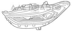 Far stânga față completă Ford Fusion mk5 17-20 cu halogen, cu DRL