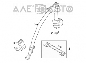 Centura de siguranță spate stânga pentru Ford Mustang mk6 15- cabriolet.