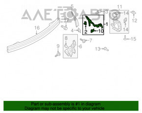 Suportul pentru bara spate de pe aripa dreapta pentru Ford Mustang mk6 15-17 cabrio 2.3, 3.7.