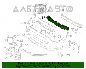 Абсорбер переднего бампера Ford Mustang mk6 15-17