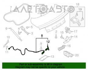 Замок крышки багажника Ford Mustang mk6 15- кабрио