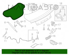 Уплотнитель крышки багажника Ford Mustang mk6 15- кабрио