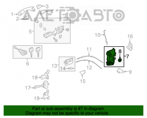 Blocarea ușii din față dreapta a Toyota Camry v70 18-