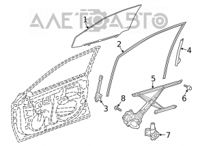 Geam ghidaj ușă față stânga Toyota Camry v70 18- înainte