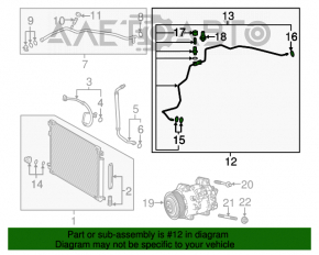 Tubul de aer condiționat al încălzitorului-condensator Toyota Camry v70 18-