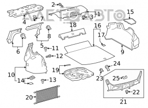 Capacul portbagajului Toyota Camry v70 18- negru, pentru curățare chimică.