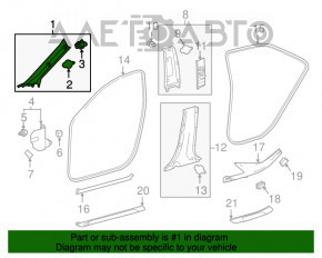 Capacul suportului frontal stânga superior Toyota Camry v70 18- gri.