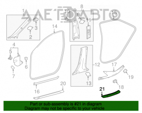 Capacul pragului din spate stânga exterior Toyota Camry v70 18- negru