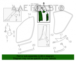 Capacul stâlpului central, curea superioară dreapta Toyota Camry v70 18- gri, zgârieturi