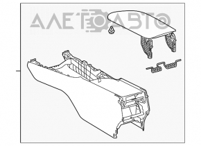 Consola centrală cu cotier pentru Toyota Camry v70 18- negru, zgârieturi, plastic decolorat