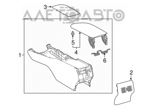 Consola centrală cu cotier pentru Toyota Camry v70 18- negru, doar cotierul, zgârietură, sub produs chimic, nu este orificiu de fabrică.