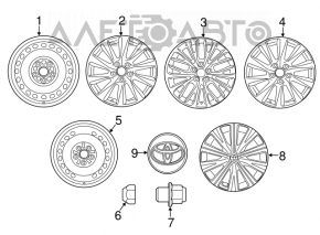 Комплект дисков R18 4шт Toyota Camry v70 18-20 черно-серый