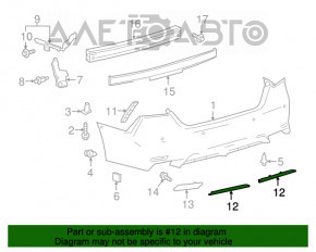 Moldura inferioară a barei spate stânga Toyota Camry v70 18- SE