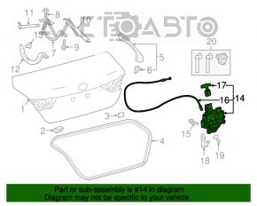 Capacul portbagajului Toyota Camry v70 18- SUA