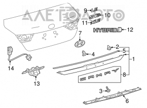 Moldura capacului portbagajului Toyota Camry v70 18-