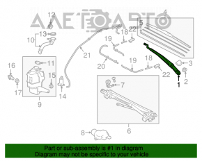 Frânghie de ștergător dreapta Toyota Camry v70 18-