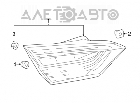 Lampa interioară pentru portbagaj stânga Toyota Camry v70 18- halogen, microfisuri.