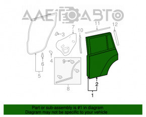 Дверь голая задняя правая Toyota Highlander 08-13