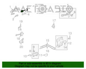 Capac maner usa spate stanga Toyota Highlander 08-13 crom, zgarieturi