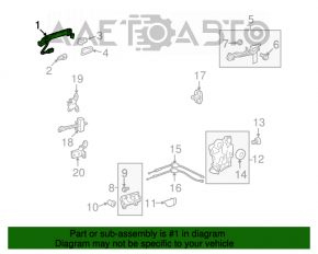 Mânerul ușii exterioare din spate stânga Toyota Highlander 08-13 crom, zgârieturi