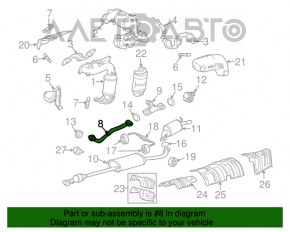 Tubul de admisie din fața Toyota Highlander 08-10 hibrid, ruginit