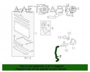 Патрубок охлаждения нижний Toyota Highlander 08-10 hybrid
