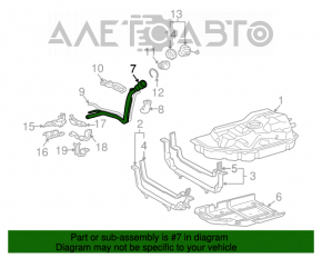 Gâtul de umplere a rezervorului de combustibil Toyota Highlander 08-13 hibrid