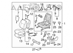 Scaunul șoferului pentru Toyota Highlander 08-13 fără airbag, piele bej