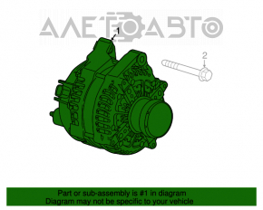 Generatorul Chevrolet Camaro 16- 3.6 pentru piese, capacul din spate, clema