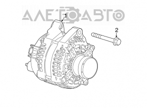 Generatorul Chevrolet Camaro 16- 3.6 pentru piese, capacul din spate, clema