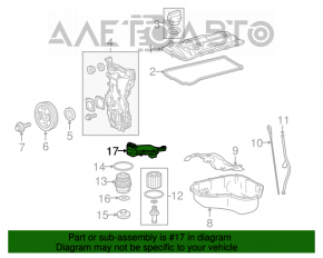 Receptorul de ulei al motorului Toyota Camry v50 12-14 2.5 usa 2AR-FE