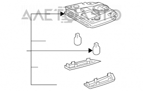 Plafonul de iluminare frontal pentru Toyota Prius 30 10-15 gri sub geamul de vizualizare