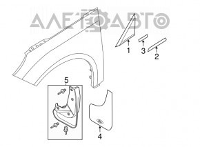 Молдинг крыла уголок правый Ford Focus mk3 11-18 хром, царапины