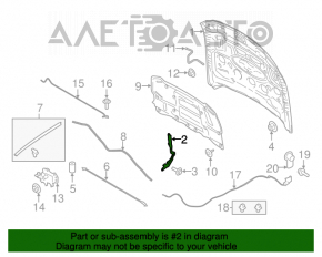 Петля капота левая Ford Mustang mk6 15-17