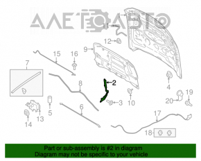 Петля капота правая Ford Mustang mk6 15-17 новый TW неоригинал