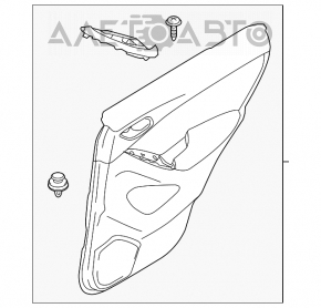 Capacul usii spate dreapta Mazda CX-5 13-16 negru cu insertie neagra din panza, cotiera din panza, zgarieturi, necesita curatare chimica.