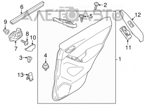 Capacul ușii spate stânga Mazda CX-5 13-16, negru, zgârieturi fine