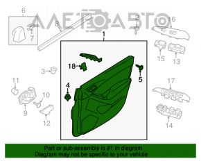 Capacul ușii, cartela frontală stânga Mazda CX-5 13-16 negru.