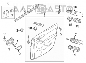 Capacul usii, cartela frontala stanga Mazda CX-5 13-16 negru.