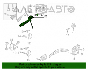 Mecanismul manetei ușii din fața dreapta a Mazda CX-5 13-16