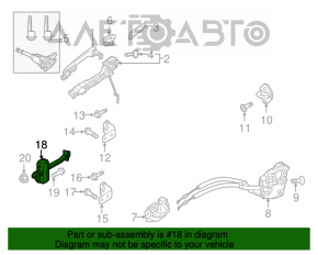 Limitatorul de ușă din fața dreapta a Mazda CX-5 13-16.