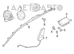 Airbagul de siguranță în volanul șoferului Mazda CX-5 13-16 a fost deteriorat cromat.