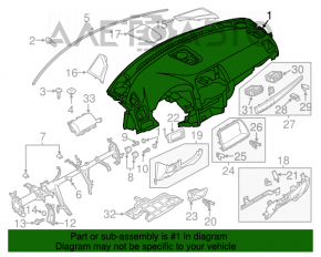 Panoul frontal al torpilei fără AIRBAG Mazda CX-5 13-16