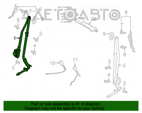 Пассажирский ремень безопасности Mazda CX-5 13-16 черн