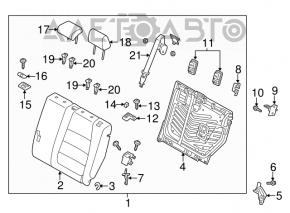 Rândul din spate al scaunelor, al doilea rând Mazda CX-5 13-16, material textil negru