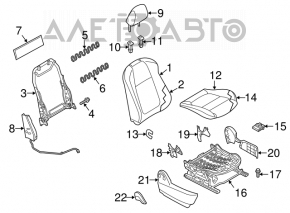 Пассажирское сидение Mazda CX-5 13-16 без airbag, тряпка черн