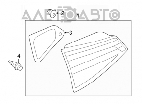 Lampa interioară pentru capacul portbagajului dreapta VW Jetta 12-14 SUA cu LED-uri, hibrid