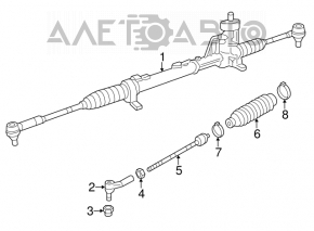 Bară de direcție VW Jetta 11-18 SUA cu GUR și caneluri ruginite.