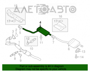 Silentioză spate a VW Passat b7 12-15 SUA 1.8T completă cu partea de mijloc, lovituri.