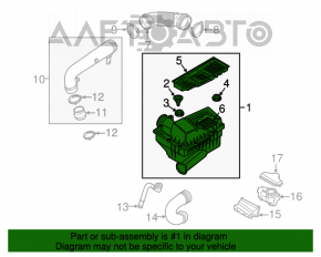 Corpul filtrului de aer VW Passat b7 12-15 USA 1.8T fără EGR